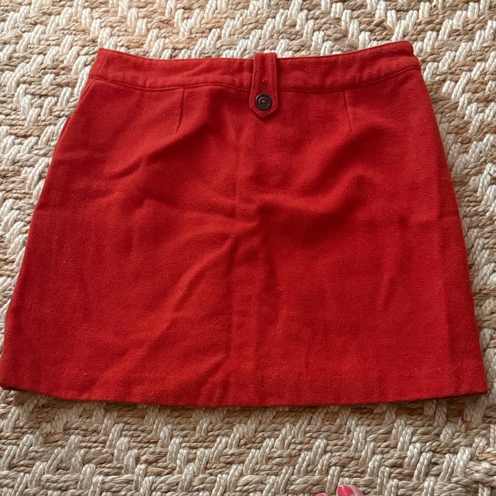 Boden Red Mini Skirt with Buttoned Waist Tabs - Picture 6 of 6